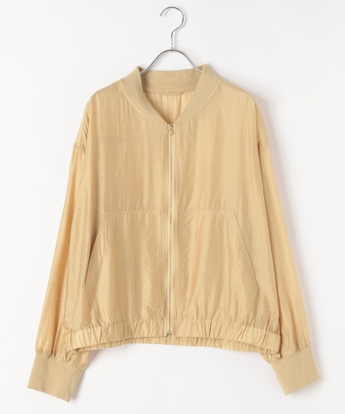 BAYFLOW（ベイフロー）の「[シルエット調整可能]シアーリブブルゾン（ブルゾン・レディース・サンドベージュ/ブラック/アイボリー・FREE）」の13枚目の写真