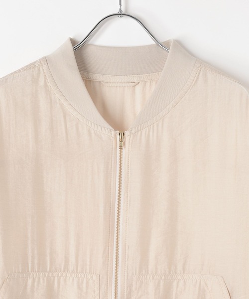 BAYFLOW（ベイフロー）の「[シルエット調整可能]シアーリブブルゾン（ブルゾン・レディース・サンドベージュ/ブラック/アイボリー・FREE）」の16枚目の写真