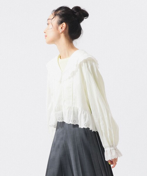 BEAMS BOY(ビームスボーイ)の「カットワーク ブラウス(シャツ/ブラウス・レディース・オフホワイト/ブラック・1/2)」の13枚目の写真