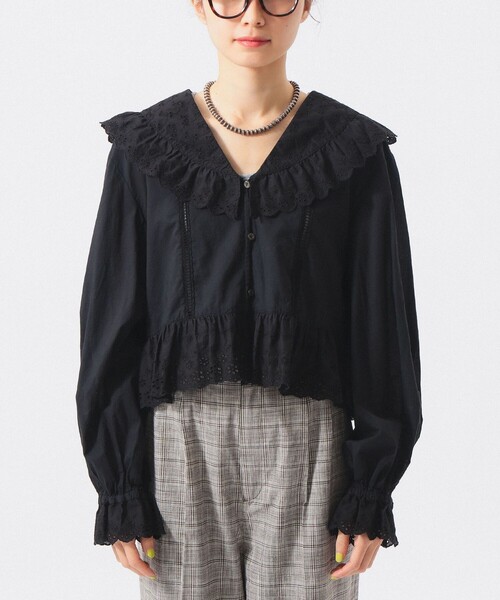 BEAMS BOY(ビームスボーイ)の「カットワーク ブラウス(シャツ/ブラウス・レディース・オフホワイト/ブラック・1/2)」の20枚目の写真