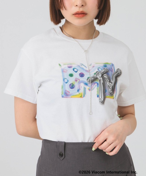 Ray BEAMS(レイビームス)の「【8/6 再値下げ】【別注】MTV DOT T-SHIRT(Tシャツ/カットソー・レディース・ホワイト・ONE SIZE)」の1枚目の写真