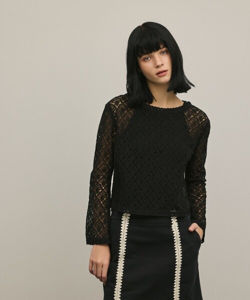 GRACE CONTINENTAL(グレースコンチネンタル)の「レースフレアスリーブトップ(その他トップス・レディース・ブラック/キナリ・36)」の13枚目の写真
