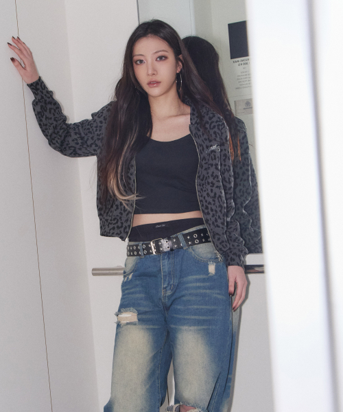 DRUNKTXT(ドランクテキスト)の「Hotfix Leopard Zip-Up Hoodie Black(パーカー・レディース・その他・FREE)」の6枚目の写真