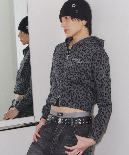 DRUNKTXT(ドランクテキスト)の「Hotfix Leopard Zip-Up Hoodie Black(パーカー・レディース・その他・FREE)」の7枚目の写真