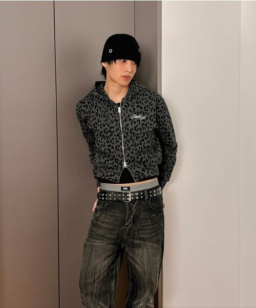 DRUNKTXT(ドランクテキスト)の「Hotfix Leopard Zip-Up Hoodie Black(パーカー・レディース・その他・FREE)」の4枚目の写真