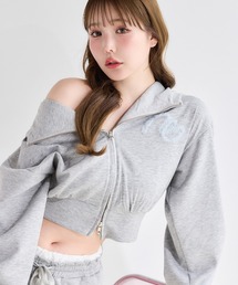 one after another NICE CLAUP（ワンアフターアナザーナイスクラップ）の「チュールロゴショートパーカー（パーカー）」