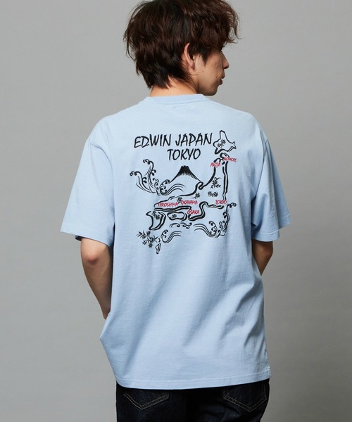 EDWIN（エドウィン）の「EDWIN エドウィン スーベニア プリントTシャツ 半袖（Tシャツ/カットソー・メンズ・アイボリー/ブラック/ブルー/ネイビー・MEDIUM/LARGE/X-LARGE）」の4枚目の写真