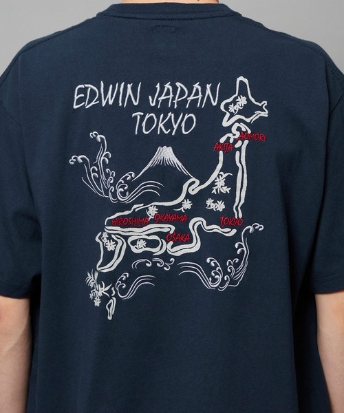 EDWIN（エドウィン）の「EDWIN エドウィン スーベニア プリントTシャツ 半袖（Tシャツ/カットソー・メンズ・アイボリー/ブラック/ブルー/ネイビー・MEDIUM/LARGE/X-LARGE）」の10枚目の写真