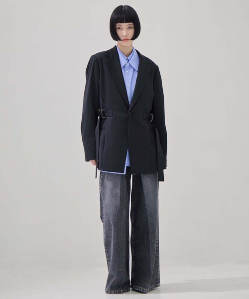 UJOH（ウジョー）の「【UJOH/ウジョー】別注 Side Belt JKT/サイドベルトジャケット（テーラードジャケット・レディース・ブラック/グレー・3）」の20枚目の写真