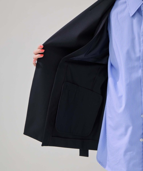 UJOH（ウジョー）の「【UJOH/ウジョー】別注 Side Belt JKT/サイドベルトジャケット（テーラードジャケット・レディース・ブラック/グレー・3）」の12枚目の写真