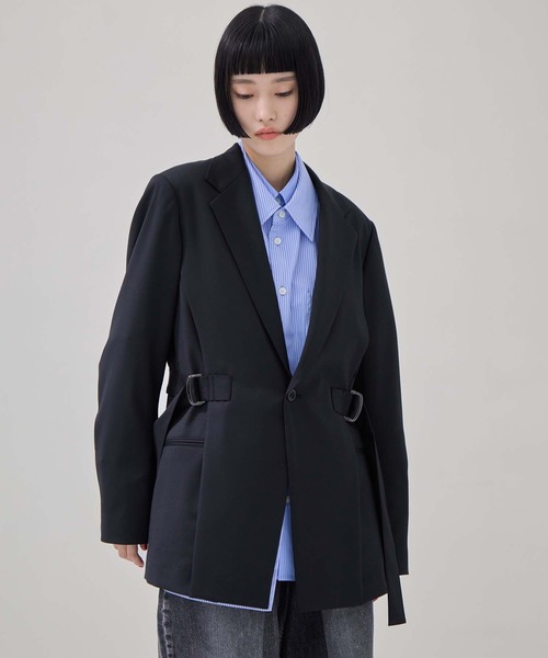 UJOH（ウジョー）の「【UJOH/ウジョー】別注 Side Belt JKT/サイドベルトジャケット（テーラードジャケット・レディース・ブラック/グレー・3）」の17枚目の写真