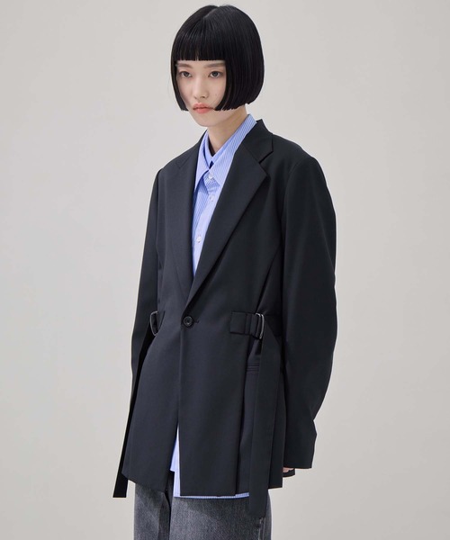 UJOH（ウジョー）の「【UJOH/ウジョー】別注 Side Belt JKT/サイドベルトジャケット（テーラードジャケット・レディース・ブラック/グレー・3）」の16枚目の写真