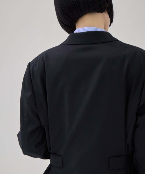 UJOH（ウジョー）の「【UJOH/ウジョー】別注 Side Belt JKT/サイドベルトジャケット（テーラードジャケット・レディース・ブラック/グレー・3）」の10枚目の写真