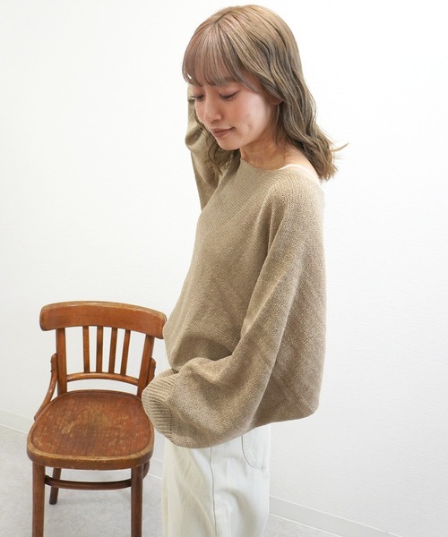 gossara(ゴサラ)の「【秋まで使える】ドルマンシアーニット(ニット/セーター・レディース・アイボリー/ブラウン/モカ/ベージュ・FREE)」の9枚目の写真