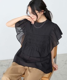 forksy. | 【forksy.】インドコットン ラッフルフリル ピンタック シアーブラウス(シャツ/ブラウス)