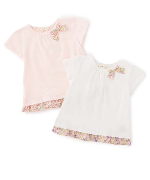 sense of wonder(センスオブワンダー)の「小花柄リボンTシャツ(Tシャツ/カットソー・キッズ・オフホワイト/ピンク・110cm/80cm)」の8枚目の写真