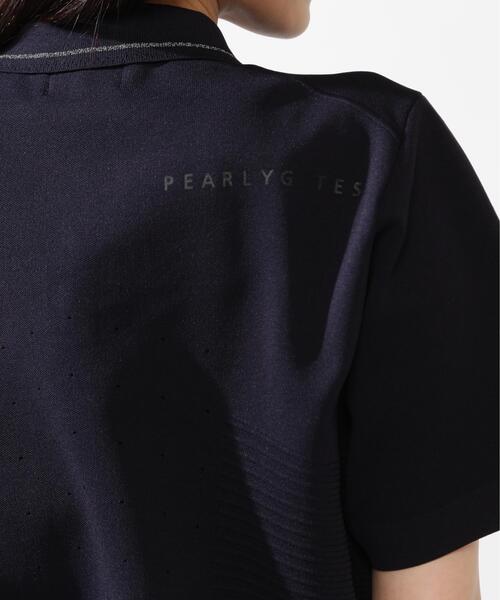 PEARLY GATES(パーリーゲイツ)の「ポリエステルヤーンmm半袖ニットポロ(ニット/セーター・レディース・ネイビー・MEDIUM)」の5枚目の写真