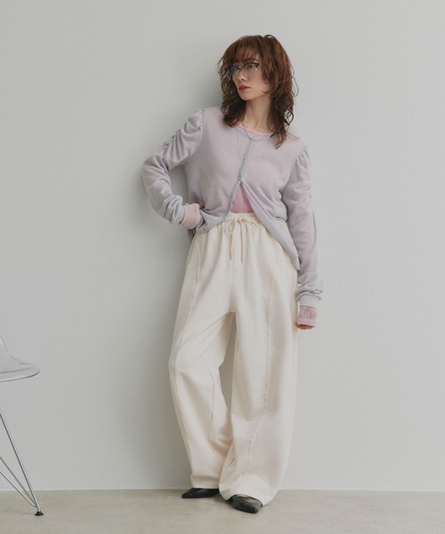ad thie（アドティエ）の「スウェット ワイド カーブパンツ（スウェットパンツ・レディース・オートミール/チャコール/ブラック/アイボリー/ブラウン・MEDIUM/LARGE）」の15枚目の写真