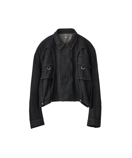 Knuth Marf(クヌースマーフ)の「rounded pocket jacket(unisex)(デニムジャケット・レディース・ブラック/ダークアッシュ・FREE)」の22枚目の写真