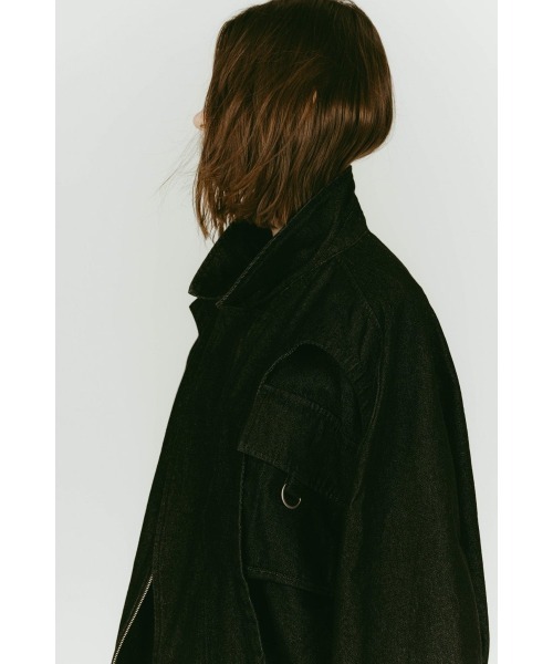 Knuth Marf(クヌースマーフ)の「rounded pocket jacket(unisex)(デニムジャケット・レディース・ブラック/ダークアッシュ・FREE)」の4枚目の写真