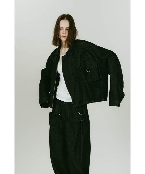 Knuth Marf(クヌースマーフ)の「rounded pocket jacket(unisex)(デニムジャケット・レディース・ブラック/ダークアッシュ・FREE)」の6枚目の写真