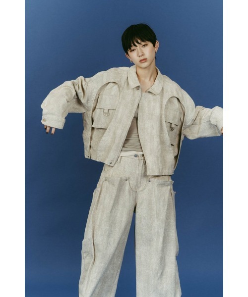 Knuth Marf(クヌースマーフ)の「rounded pocket jacket(unisex)(デニムジャケット・レディース・ブラック/ダークアッシュ・FREE)」の12枚目の写真