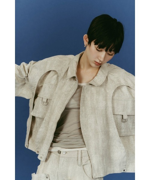 Knuth Marf(クヌースマーフ)の「rounded pocket jacket(unisex)(デニムジャケット・レディース・ブラック/ダークアッシュ・FREE)」の14枚目の写真