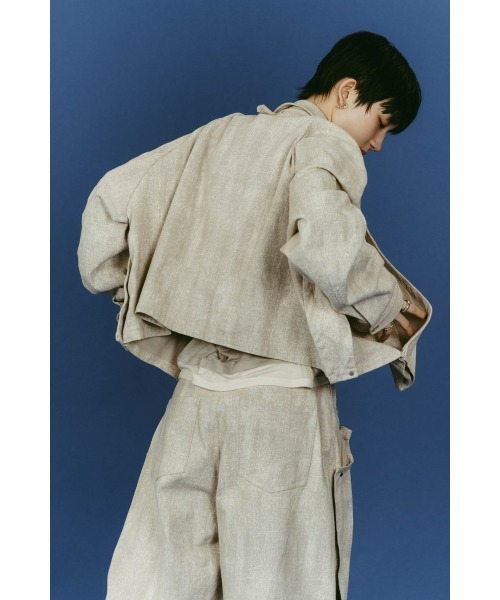 Knuth Marf(クヌースマーフ)の「rounded pocket jacket(unisex)(デニムジャケット・レディース・ブラック/ダークアッシュ・FREE)」の15枚目の写真