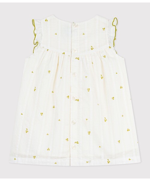 PETIT BATEAU(プチバトー)の「フラワープリントワンピース(ワンピース・キッズ・ホワイト×グリーン・12MONTH/36MONTH/24MONTH/18MONTH)」の6枚目の写真