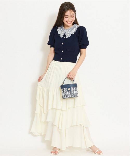 WILLSELECTION(ウィルセレクション)の「アシメティアードスカート(スカート・レディース・オフホワイト/ホワイト系その他/ブラック系その他/サックスブルー・FREE)」の5枚目の写真