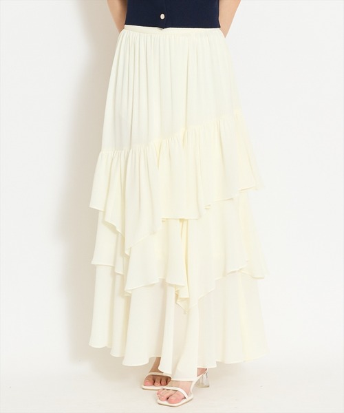 WILLSELECTION(ウィルセレクション)の「アシメティアードスカート(スカート・レディース・オフホワイト/ホワイト系その他/ブラック系その他/サックスブルー・FREE)」の6枚目の写真