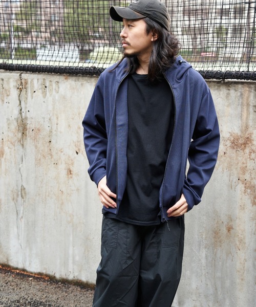 NO NEED（ノーニード）の「ストレッチジップパーカー（Tシャツ/カットソー・メンズ・ブラック/グレー系その他/ネイビー・LL）」の3枚目の写真