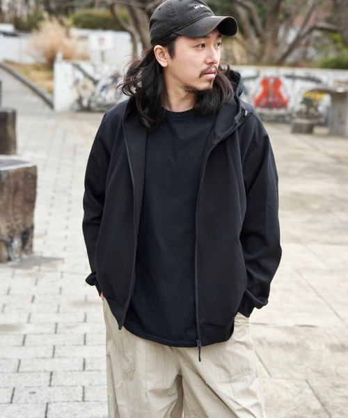 NO NEED（ノーニード）の「ストレッチジップパーカー（Tシャツ/カットソー・メンズ・ブラック/グレー系その他/ネイビー・LL）」の2枚目の写真
