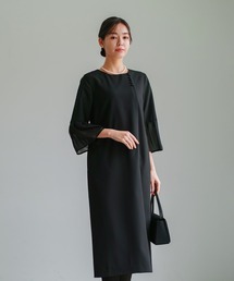 White Collection（ホワイトコレクション）の「喪服・礼服【洗えるフォーマル】フロント開き・フレアシフォン袖ワンピース（ワンピース）」