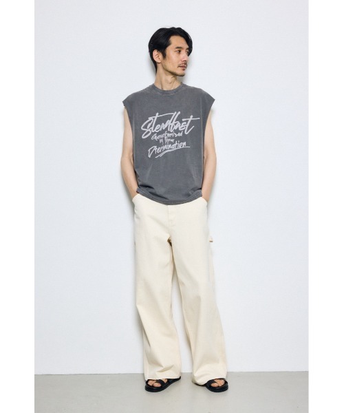 AZUL by moussy（アズールバイマウジー）の「ピグメントノースリーブトップス　夏服　春服　秋服　筋トレ　ジム（Tシャツ/カットソー・メンズ・ベージュ/ブラック/レッド/オフホワイト・MEDIUM/LARGE）」の12枚目の写真