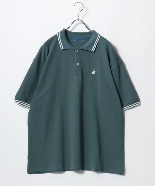 BEVERLY HILLS POLO CLUB(ビバリーヒルズポロクラブ)の「2026SS BEVERLY HILLS POLO CLUB/ビバリーヒルズポロクラブ オーバーサイズ ワンポイント刺繍 襟ライン ポロシャツ レディース メンズ(ポロシャツ・レディース・サックスブルー/オリーブ/グリーン/ホワイト/ブラック/ネイビー・M/LL/L)」の10枚目の写真