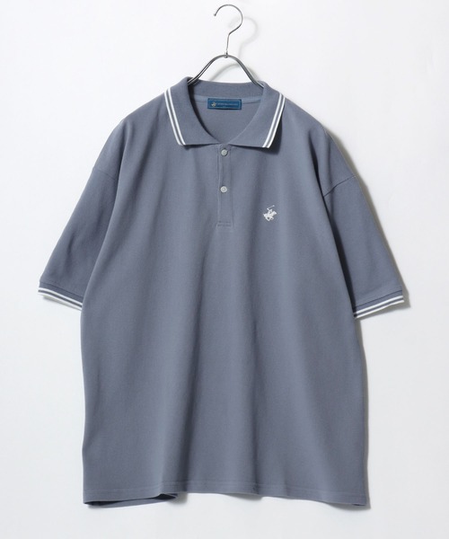 BEVERLY HILLS POLO CLUB(ビバリーヒルズポロクラブ)の「2026SS BEVERLY HILLS POLO CLUB/ビバリーヒルズポロクラブ オーバーサイズ ワンポイント刺繍 襟ライン ポロシャツ レディース メンズ(ポロシャツ・レディース・サックスブルー/オリーブ/グリーン/ホワイト/ブラック/ネイビー・M/LL/L)」の9枚目の写真