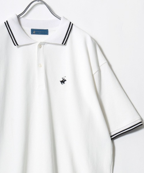 BEVERLY HILLS POLO CLUB(ビバリーヒルズポロクラブ)の「2026SS BEVERLY HILLS POLO CLUB/ビバリーヒルズポロクラブ オーバーサイズ ワンポイント刺繍 襟ライン ポロシャツ レディース メンズ(ポロシャツ・レディース・サックスブルー/オリーブ/グリーン/ホワイト/ブラック/ネイビー・M/LL/L)」の18枚目の写真