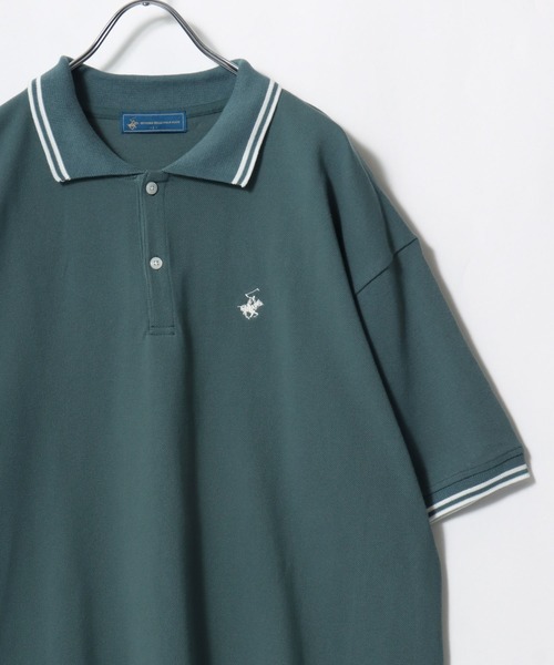 BEVERLY HILLS POLO CLUB(ビバリーヒルズポロクラブ)の「2026SS BEVERLY HILLS POLO CLUB/ビバリーヒルズポロクラブ オーバーサイズ ワンポイント刺繍 襟ライン ポロシャツ レディース メンズ(ポロシャツ・レディース・サックスブルー/オリーブ/グリーン/ホワイト/ブラック/ネイビー・M/LL/L)」の20枚目の写真