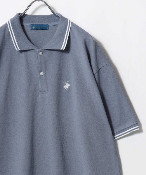 BEVERLY HILLS POLO CLUB(ビバリーヒルズポロクラブ)の「2026SS BEVERLY HILLS POLO CLUB/ビバリーヒルズポロクラブ オーバーサイズ ワンポイント刺繍 襟ライン ポロシャツ レディース メンズ(ポロシャツ・レディース・サックスブルー/オリーブ/グリーン/ホワイト/ブラック/ネイビー・M/LL/L)」の19枚目の写真