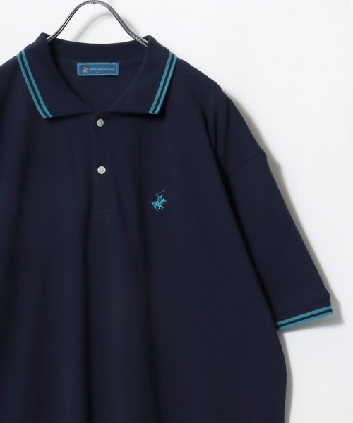 BEVERLY HILLS POLO CLUB(ビバリーヒルズポロクラブ)の「2026SS BEVERLY HILLS POLO CLUB/ビバリーヒルズポロクラブ オーバーサイズ ワンポイント刺繍 襟ライン ポロシャツ レディース メンズ(ポロシャツ・レディース・サックスブルー/オリーブ/グリーン/ホワイト/ブラック/ネイビー・M/LL/L)」の22枚目の写真