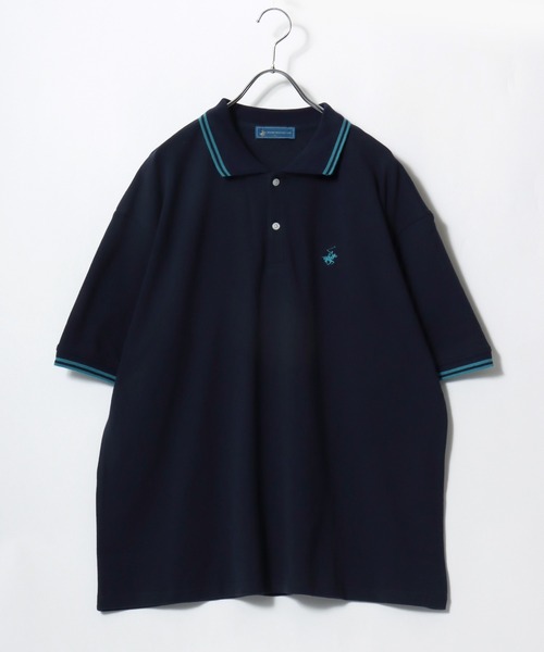 BEVERLY HILLS POLO CLUB(ビバリーヒルズポロクラブ)の「2026SS BEVERLY HILLS POLO CLUB/ビバリーヒルズポロクラブ オーバーサイズ ワンポイント刺繍 襟ライン ポロシャツ レディース メンズ(ポロシャツ・レディース・サックスブルー/オリーブ/グリーン/ホワイト/ブラック/ネイビー・M/LL/L)」の12枚目の写真