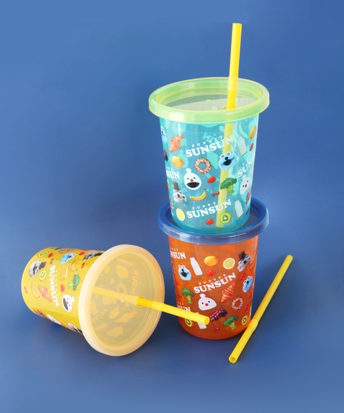 PUPPET SUNSUN/パペットスンスン〉ストロー付きタンブラー320ml 3個