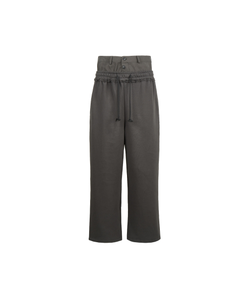 GILAARCHIVE(ギラアーカイブ)の「LAYERED WAIST SWEAT PANTS_CHARCOAL(スウェットパンツ・レディース・その他・FREE)」の4枚目の写真