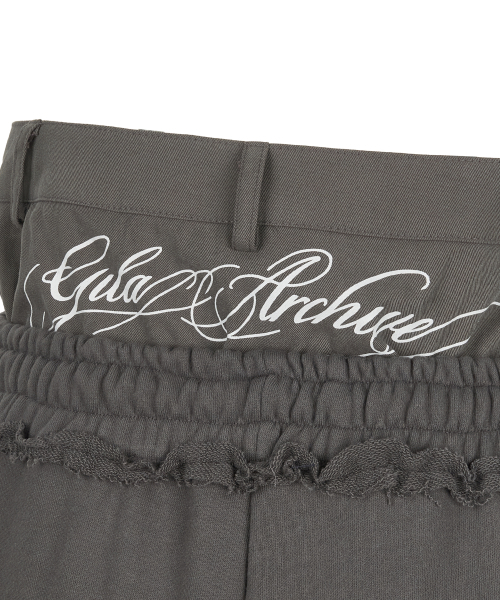 GILAARCHIVE(ギラアーカイブ)の「LAYERED WAIST SWEAT PANTS_CHARCOAL(スウェットパンツ・レディース・その他・FREE)」の6枚目の写真