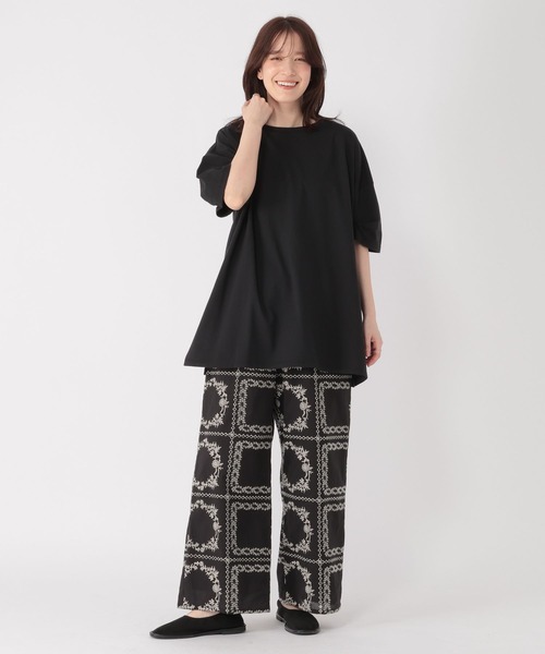 studio CLIP(スタディオクリップ)の「コットン袖タックチュニックTシャツ(Tシャツ/カットソー・レディース・ブラック/ブラウン・FREE)」の9枚目の写真