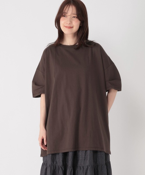 studio CLIP(スタディオクリップ)の「コットン袖タックチュニックTシャツ(Tシャツ/カットソー・レディース・ブラック/ブラウン・FREE)」の18枚目の写真