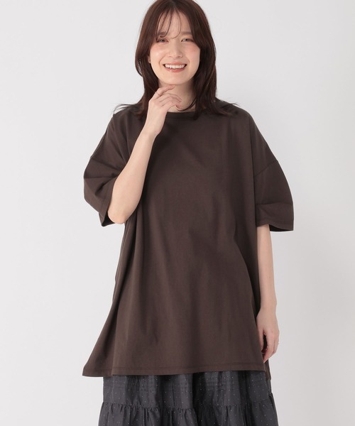 studio CLIP(スタディオクリップ)の「コットン袖タックチュニックTシャツ(Tシャツ/カットソー・レディース・ブラック/ブラウン・FREE)」の19枚目の写真