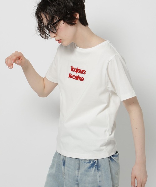 niko and...(ニコアンド)の「レタリング刺繍Tシャツ(Tシャツ/カットソー・レディース・チャコール/オフホワイト/ブラウン・LARGE/MEDIUM)」の17枚目の写真