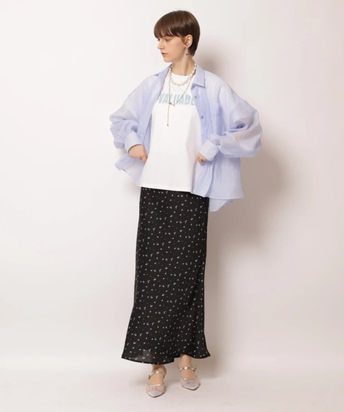 CADUNE(カデュネ)の「ロゴT・シアーシャツアンサンブル(シャツ/ブラウス・レディース・ピンク/ライトグレー/ライトブルー/ホワイト・38)」の14枚目の写真